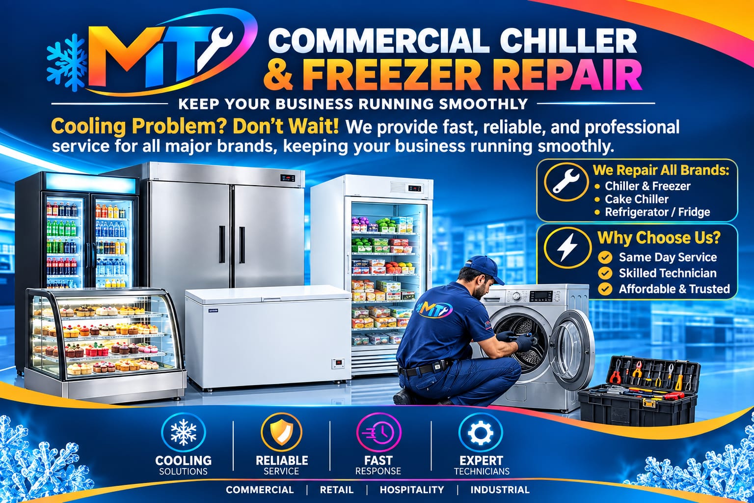 MT Enterprise Commercial Chiller & Refrigerator Repair Banner